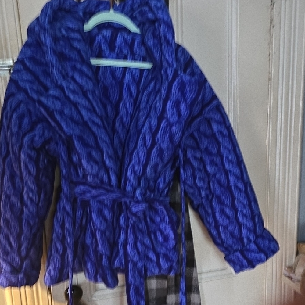 FIERCE Vibrant Blue Norma Kamali Shorter Sleeping Bag Coat. NWT